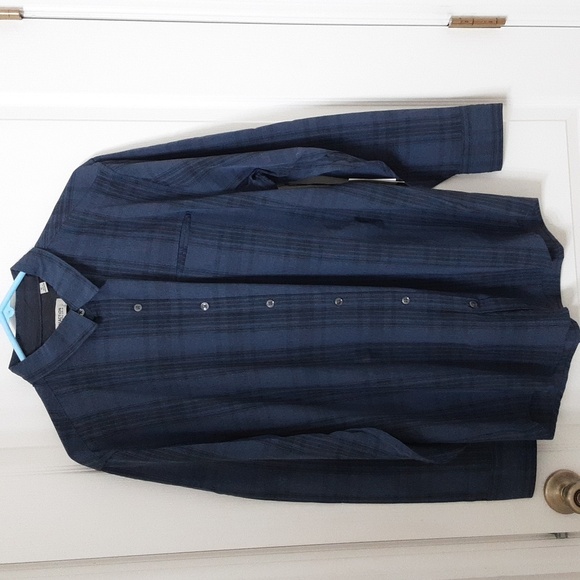 Kenneth Cole Reaction Size XL Blue Black Plaid Long Sleeve Button Down Shirt NEW - Picture 1 of 10